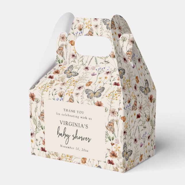 Boho Blommig Bebis-fest Presentaskar (Framsidan Sidan)