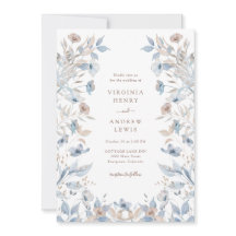 Boho Blommig Blå Bröllopskjolning