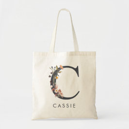 Boho Blommig Bokstav C Tygkasse