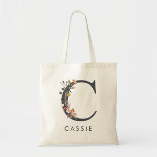 Boho Blommig Bokstav C Tygkasse