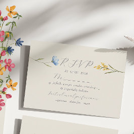 Boho Blommig Bröllop OSA Kort