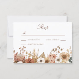Boho Blommig Bröllop OSA Kort