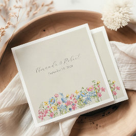 Boho Blommig Bröllop Pappersservett