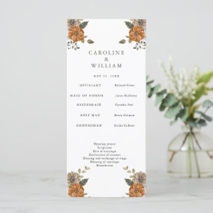 Boho Blommig Bröllop Program