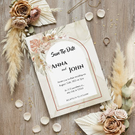 Boho Blommig Bröllop Spara Datum Datumet