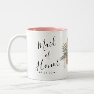 Boho Blommig Bröllop Två-Tonad Mugg