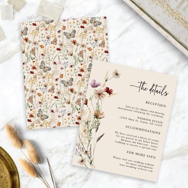 Boho Blommig Bröllopsinkluderingkort Tilläggskort (Boho Floral Wedding Enclosure Card
)