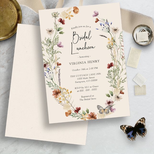 Boho Blommig Bröllopsluncheon Inbjudningar (Skapare uppladdad)