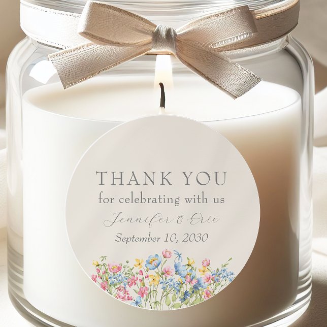 Boho Blommig Bröllopspresent Klistermärke (Skapare uppladdad)