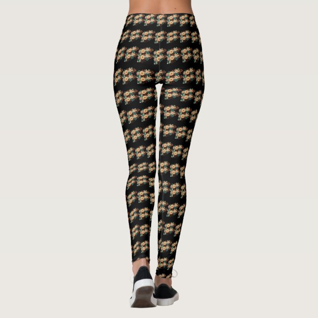 Boho Blommig Dam  Leggings (Baksida)
