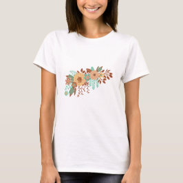 Boho blommig dam t shirt