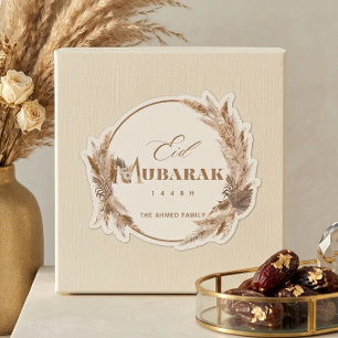 Boho Blommig Eid Mubarak Klistermärke Klistermärken