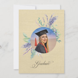 Boho Blommig Examen Invitation Kort