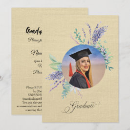 Boho Blommig Examen Invitation Kort