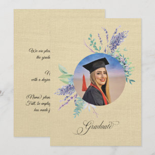 Boho Blommig Examenstecken Kort