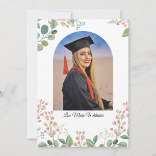 Boho Blommig Examenstitelselkort Meddelande