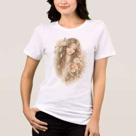 Boho Blommig Flicka T Shirt