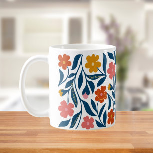 Boho Blommig Folkkonst Lärarpaket med Affirmation Kaffemugg