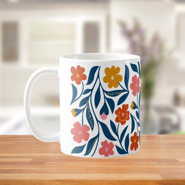 Boho Blommig Folkkonst Lärarpaket med Affirmation Kaffemugg (Skapare uppladdad)