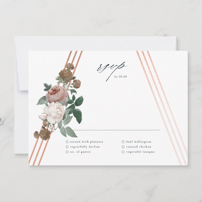 Boho Blommig Geometrisk Bröllop RSVP-kort Inbjudningar (Framsida)