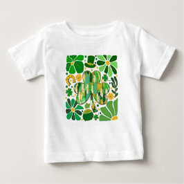 Boho Blommig Glitter St Patrick Dag Shamrock T Shirt
