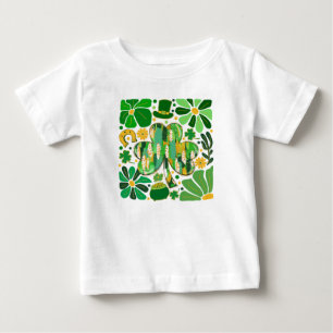 Boho Blommig Glitter St Patrick Dag Shamrock T Shirt