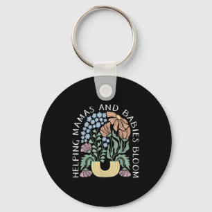 Boho Blommig Hjälp Mammar & Bebisar Blomma Dou Nyckelring