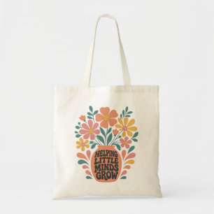 Boho Blommig Hjälper Små Sinnen Växa Lärare Gåva Tygkasse