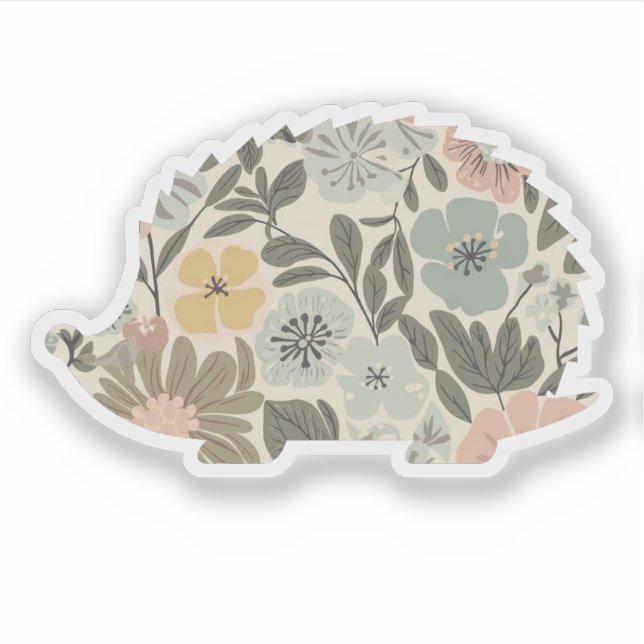 Boho Blommig Igelkott Klistermärken (Framsida)