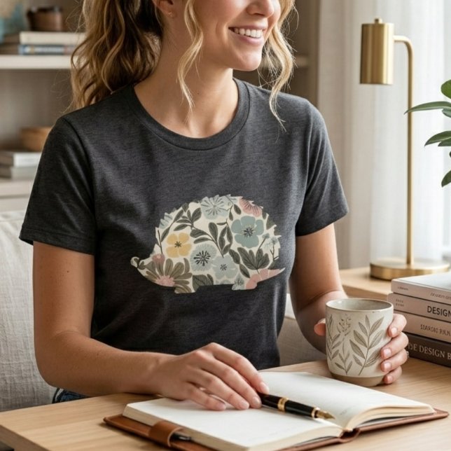 Boho Blommig Igelkott T Shirt (Skapare uppladdad)