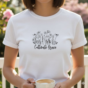 Boho Blommig – Inspirerande Kristet Gåva för Kvinn T Shirt