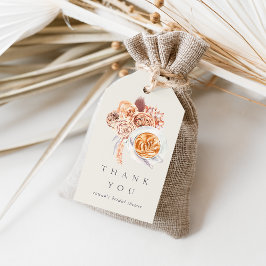 Boho Blommig Kaffe Bröllopsdusch Tack För Föräring Presentetikett