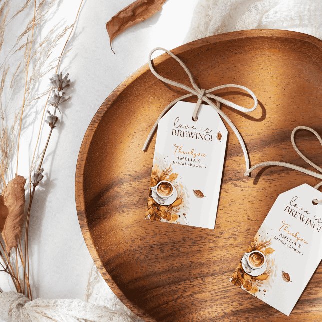 Boho Blommig Kaffe Bröllopsdusch Tack Presentetikett (Skapare uppladdad)
