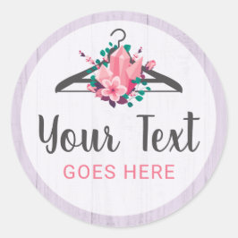 Boho Blommig Klädhängare Garderob Mode Boutique Runt Klistermärke