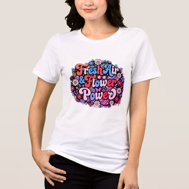 Boho Blommig Kraft Grafik T Shirt (Framsida)
