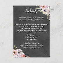 Boho Blommig Kritbräda Bröllopsdetaljkort