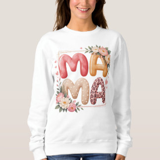 Boho Blommig Leopardsmönster Mamagraficdesign T Shirt