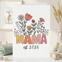 Boho Blommig Mamma Är År Vildblomma Bokstäver