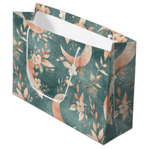 Boho Blommig Måne Vintage Celestial Jordtoner