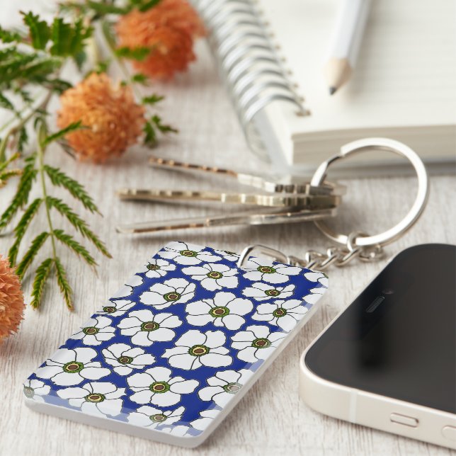 Boho Blommig På Blått Med Namn  (Högra Framsidan)