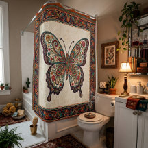Boho blommig paisley ram fjäril