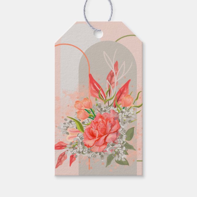 Boho blommig presentetikett (Framsidan)