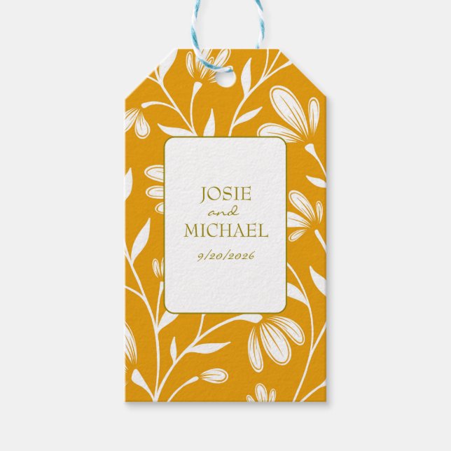 Boho Blommig Presentkortsetikett Presentetikett (Framsidan)