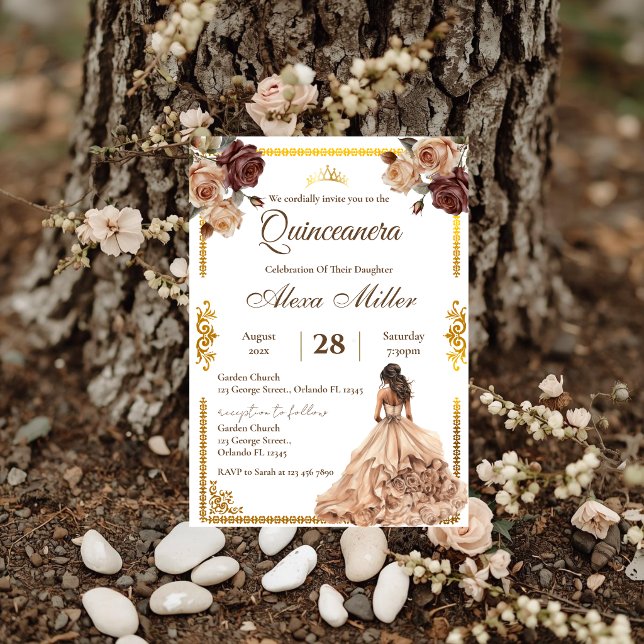 Boho Blommig Quinceañera Inbjudan (Skapare uppladdad)