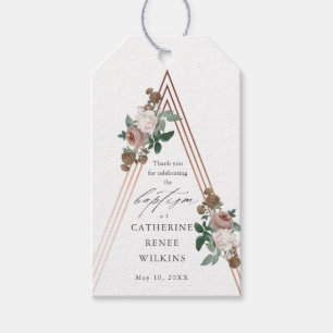 Boho Blommig Religiös Dop & Dopceremoni Presentetikett