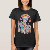 Boho blommig skelett solros Halloween konst