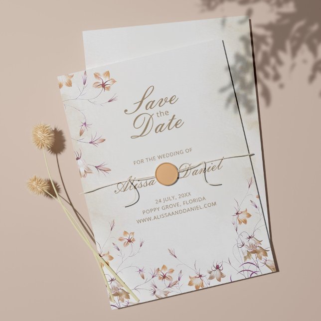Boho Blommig Spara Datum-kort Datumet (Skapare uppladdad)