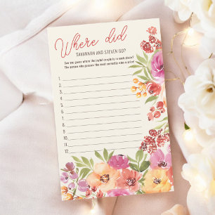 Boho Blommig Var Försvann De Bröllopsduschspel