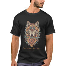 Boho blommig varg Psykedelisk konst T-shirt