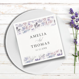 Boho Blommig Vattenfärg Mönster Bröllop Pappersservett